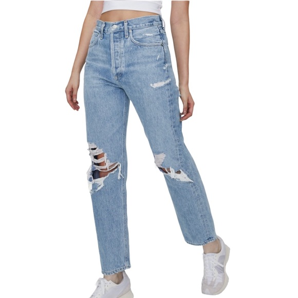 AGOLDE 90s Jeans Cut off Shorts In Fallout - Picture 8 of 11